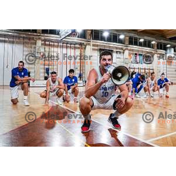 in action during 2.SKL baksetball match between Plama Pur Ilirska Bistrica and Voga Grosuplje in Ilirska Bistrica, Slovenia on October 18, 2025