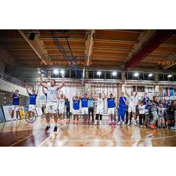 in action during 2.SKL baksetball match between Plama Pur Ilirska Bistrica and Voga Grosuplje in Ilirska Bistrica, Slovenia on October 18, 2025
