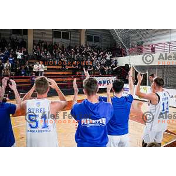 in action during 2.SKL baksetball match between Plama Pur Ilirska Bistrica and Voga Grosuplje in Ilirska Bistrica, Slovenia on October 18, 2025