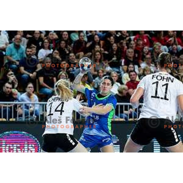 in action during European Championship Women 2026 Qualifiers handball match between Slovenia and Belgium in Arena Bonifika, Koper, Slovenia on October 15, 2025