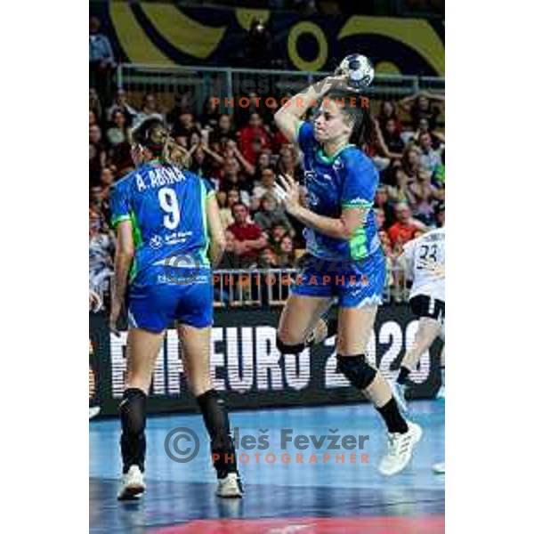 in action during European Championship Women 2026 Qualifiers handball match between Slovenia and Belgium in Arena Bonifika, Koper, Slovenia on October 15, 2025