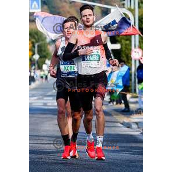 Primoz Kobe comeptes at Ljubljana 2025 Marathon in Ljubljana, Slovenia on October 19, 2025