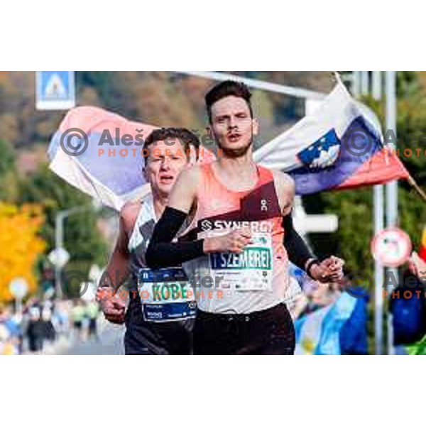 Primoz Kobe comeptes at Ljubljana 2025 Marathon in Ljubljana, Slovenia on October 19, 2025