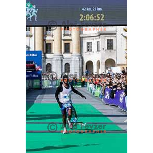 Heftamu Abadi (ETH), winner of Ljubljana 2025 Marathon in Ljubljana, Slovenia on October 19, 2025