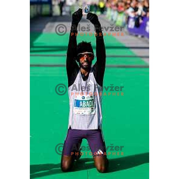 Heftamu Abadi (ETH), winner of Ljubljana 2025 Marathon in Ljubljana, Slovenia on October 19, 2025