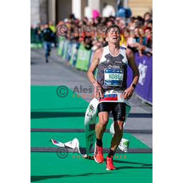 Primoz Kobe (SLO) sets new Slovenian best time at 42 km with 2.17,03 at Ljubljana 2025 Marathon in Ljubljana, Slovenia on October 19, 2025