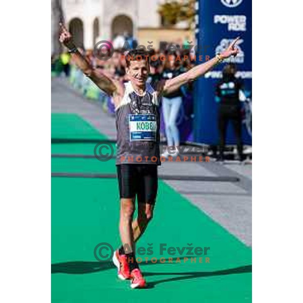 Primoz Kobe (SLO) sets new Slovenian best time at 42 km with 2.17,03 at Ljubljana 2025 Marathon in Ljubljana, Slovenia on October 19, 2025