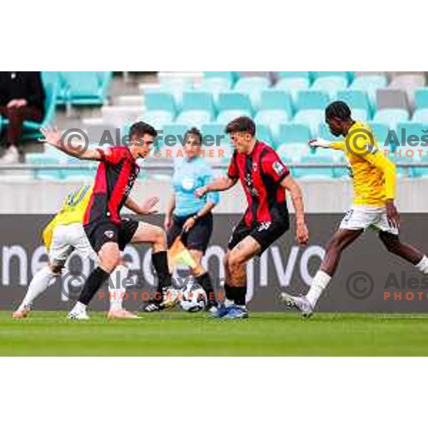in action during Prva liga Telemach 2025/2026 football match between Bravo Big Bang and Primorje in Ljubljana, Slovenia on October 19, 2025