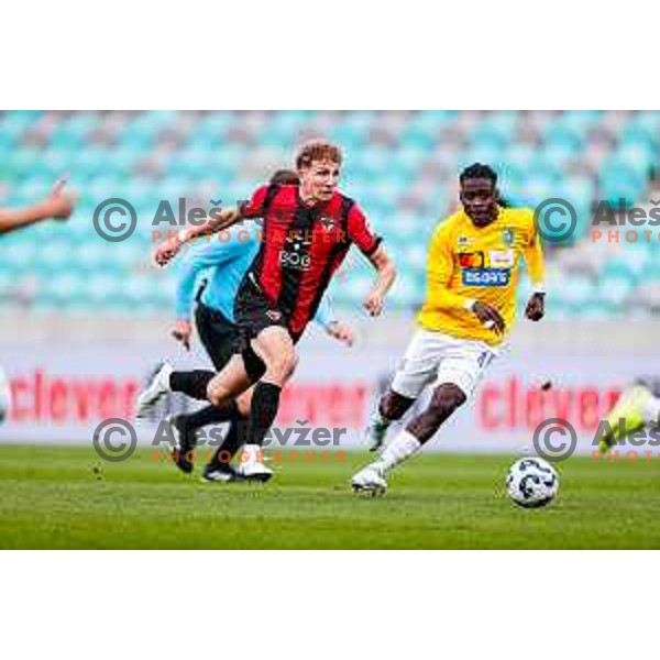 Jon Ficko in action during Prva liga Telemach 2025/2026 football match between Bravo Big Bang and Primorje in Ljubljana, Slovenia on October 19, 2025