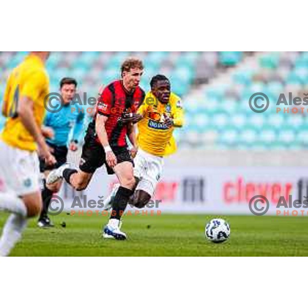Jon Ficko in action during Prva liga Telemach 2025/2026 football match between Bravo Big Bang and Primorje in Ljubljana, Slovenia on October 19, 2025