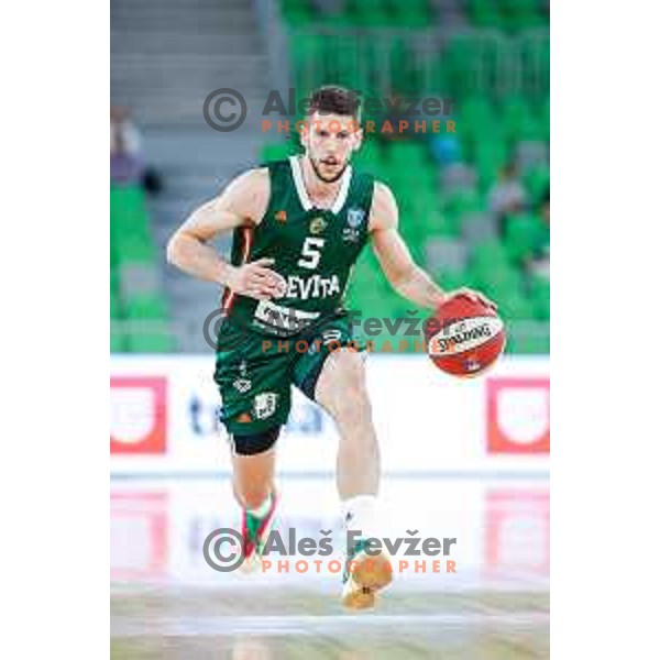 Aleksej Nikolić of KK Cedevita Olimpija during ABA League 2025/2026 basketball match between Cedevita Olimpija (SLO) and Zadar (CRO) in SRC Stozice, Ljubljana, Slovenia on October 19th, 2025.