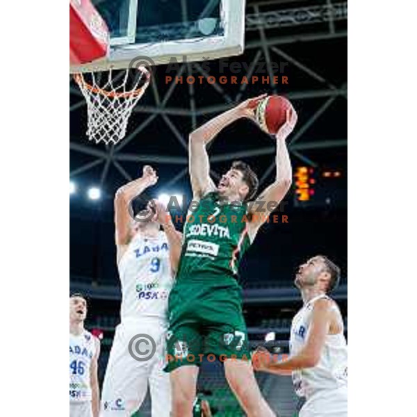 Luka Brajkovic of KK Cedevita Olimpija during ABA League 2025/2026 basketball match between Cedevita Olimpija (SLO) and Zadar (CRO) in SRC Stozice, Ljubljana, Slovenia on October 19th, 2025.