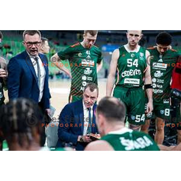during ABA League 2025/2026 basketball match between Cedevita Olimpija (SLO) and Zadar (CRO) in SRC Stozice, Ljubljana, Slovenia on October 19th, 2025.