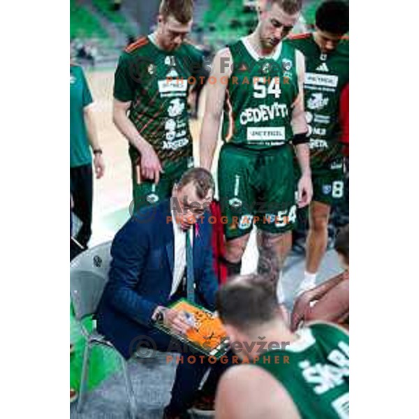 during ABA League 2025/2026 basketball match between Cedevita Olimpija (SLO) and Zadar (CRO) in SRC Stozice, Ljubljana, Slovenia on October 19th, 2025.