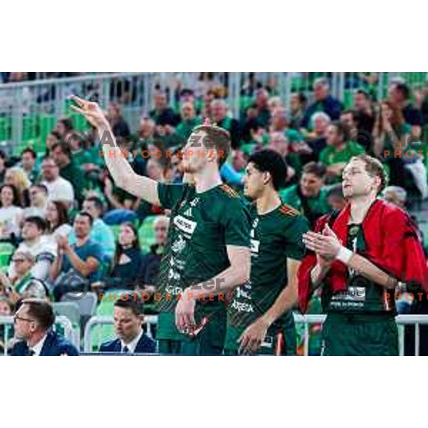 Žiga Daneu of KK Cedevita Olimpija during ABA League 2025/2026 basketball match between Cedevita Olimpija (SLO) and Zadar (CRO) in SRC Stozice, Ljubljana, Slovenia on October 19th, 2025.