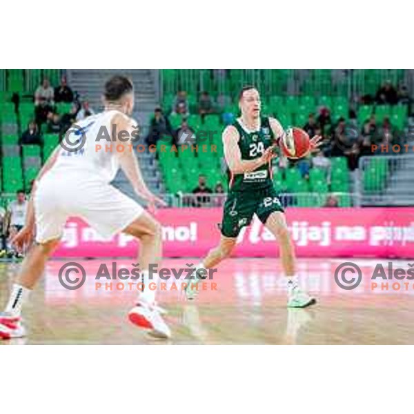 David Škara of KK Cedevita Olimpija during ABA League 2025/2026 basketball match between Cedevita Olimpija (SLO) and Zadar (CRO) in SRC Stozice, Ljubljana, Slovenia on October 19th, 2025.