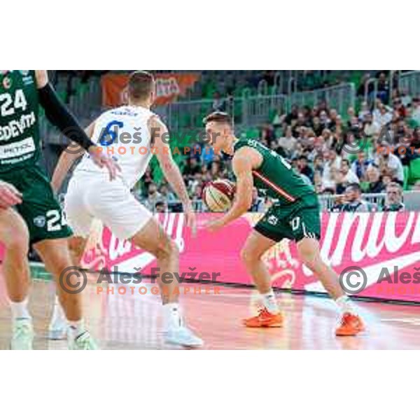 Miha Cerkvenik of KK Cedevita Olimpija during ABA League 2025/2026 basketball match between Cedevita Olimpija (SLO) and Zadar (CRO) in SRC Stozice, Ljubljana, Slovenia on October 19th, 2025.