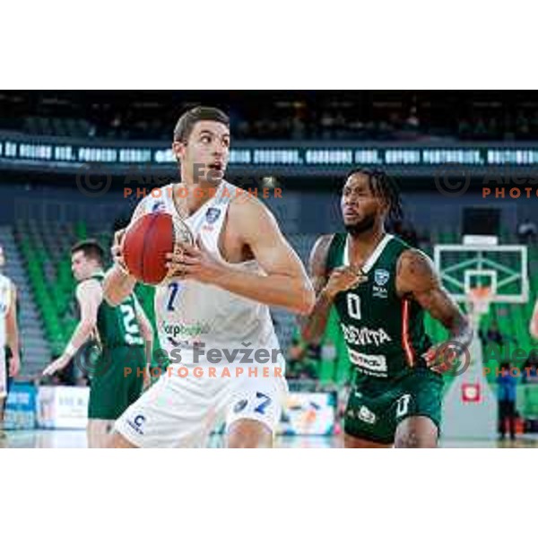 during ABA League 2025/2026 basketball match between Cedevita Olimpija (SLO) and Zadar (CRO) in SRC Stozice, Ljubljana, Slovenia on October 19th, 2025.