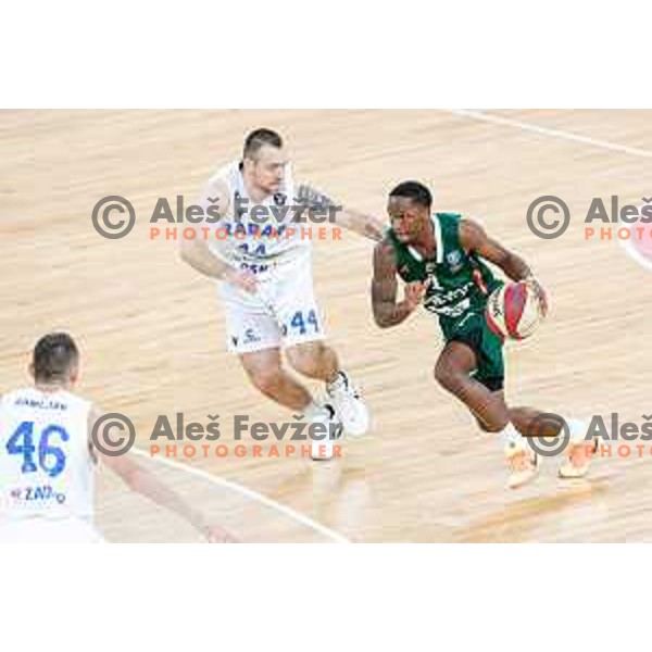 Umoja Gibson of KK Cedevita Olimpija during ABA League 2025/2026 basketball match between Cedevita Olimpija (SLO) and Zadar (CRO) in SRC Stozice, Ljubljana, Slovenia on October 19th, 2025.