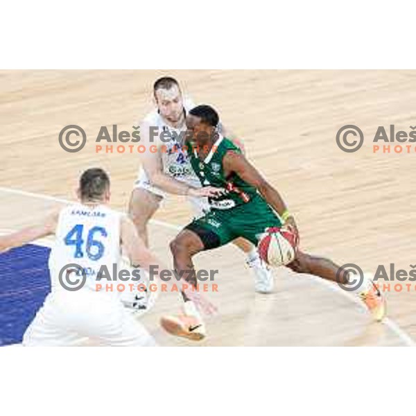 Umoja Gibson of KK Cedevita Olimpija during ABA League 2025/2026 basketball match between Cedevita Olimpija (SLO) and Zadar (CRO) in SRC Stozice, Ljubljana, Slovenia on October 19th, 2025.