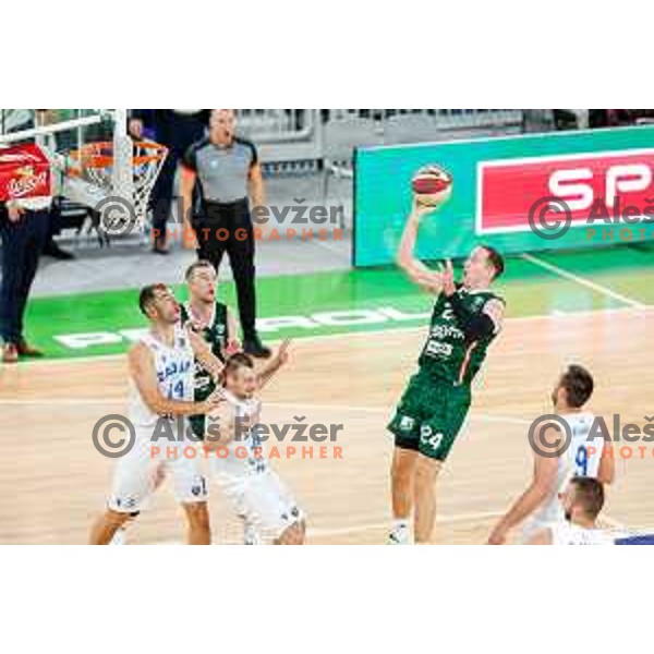 David Škara of KK Cedevita Olimpija during ABA League 2025/2026 basketball match between Cedevita Olimpija (SLO) and Zadar (CRO) in SRC Stozice, Ljubljana, Slovenia on October 19th, 2025.