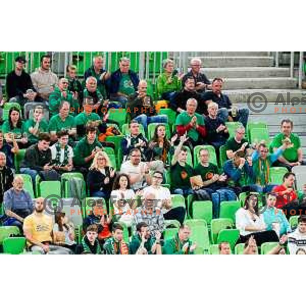 Fans during ABA League 2025/2026 basketball match between Cedevita Olimpija (SLO) and Zadar (CRO) in SRC Stozice, Ljubljana, Slovenia on October 19th, 2025.