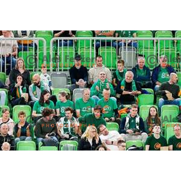 Fans during ABA League 2025/2026 basketball match between Cedevita Olimpija (SLO) and Zadar (CRO) in SRC Stozice, Ljubljana, Slovenia on October 19th, 2025.