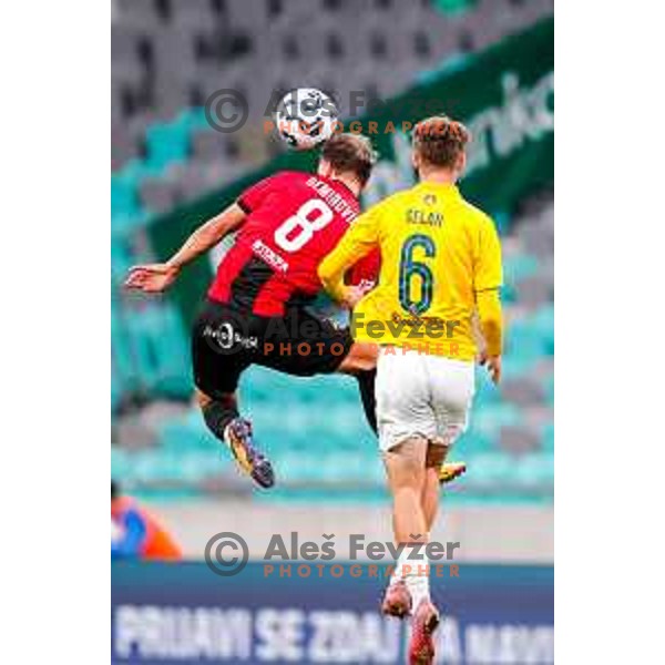 Elian Demirovic in action during Prva liga Telemach 2025/2026 football match between Bravo Big Bang and Primorje in Ljubljana, Slovenia on October 19, 2025