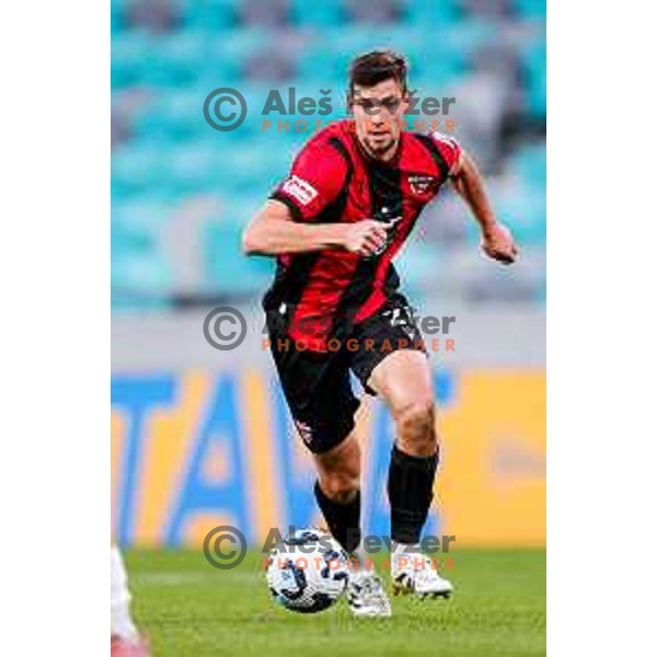 Nik Jermol in action during Prva liga Telemach 2025/2026 football match between Bravo Big Bang and Primorje in Ljubljana, Slovenia on October 19, 2025