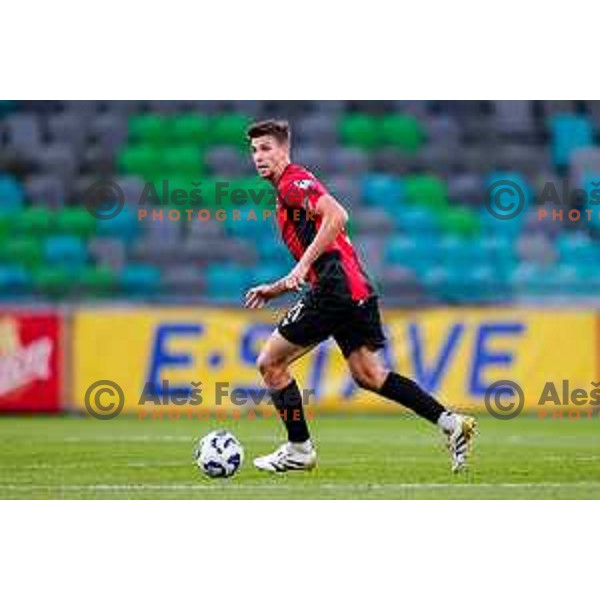 Nik Jermol in action during Prva liga Telemach 2025/2026 football match between Bravo Big Bang and Primorje in Ljubljana, Slovenia on October 19, 2025