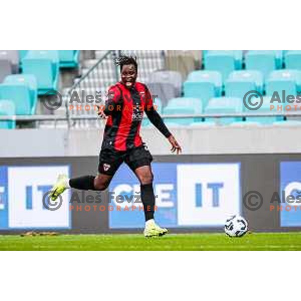 Ishaq Rafiu in action during Prva liga Telemach 2025/2026 football match between Bravo Big Bang and Primorje in Ljubljana, Slovenia on October 19, 2025