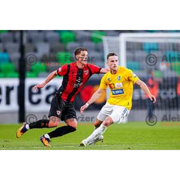 Elian Demirovic in action during Prva liga Telemach 2025/2026 football match between Bravo Big Bang and Primorje in Ljubljana, Slovenia on October 19, 2025