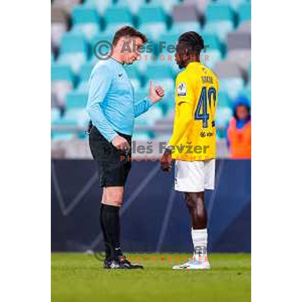Referee Matej Jug during Prva liga Telemach 2025/2026 football match between Bravo Big Bang and Primorje in Ljubljana, Slovenia on October 19, 2025