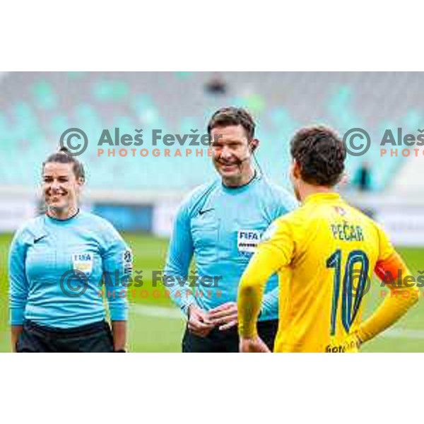 Assistant referee Stasa Spur and Referee Matej Jug during Prva liga Telemach 2025/2026 football match between Bravo Big Bang and Primorje in Ljubljana, Slovenia on October 19, 2025