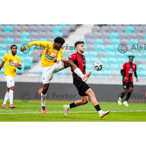 Zan Besir in action during Prva liga Telemach 2025/2026 football match between Bravo Big Bang and Primorje in Ljubljana, Slovenia on October 19, 2025
