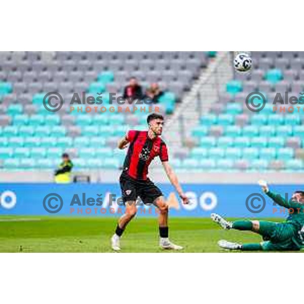 Zan Besir in action during Prva liga Telemach 2025/2026 football match between Bravo Big Bang and Primorje in Ljubljana, Slovenia on October 19, 2025