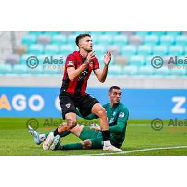 Zan Besir in action during Prva liga Telemach 2025/2026 football match between Bravo Big Bang and Primorje in Ljubljana, Slovenia on October 19, 2025