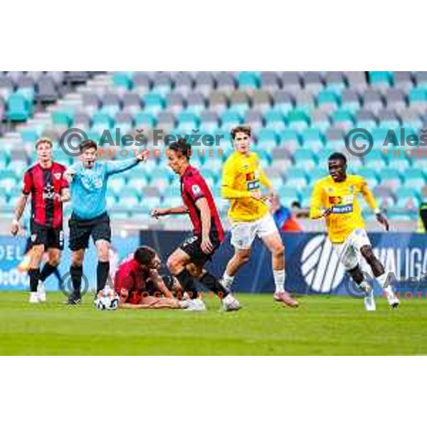 Haris Kadric in action during Prva liga Telemach 2025/2026 football match between Bravo Big Bang and Primorje in Ljubljana, Slovenia on October 19, 2025