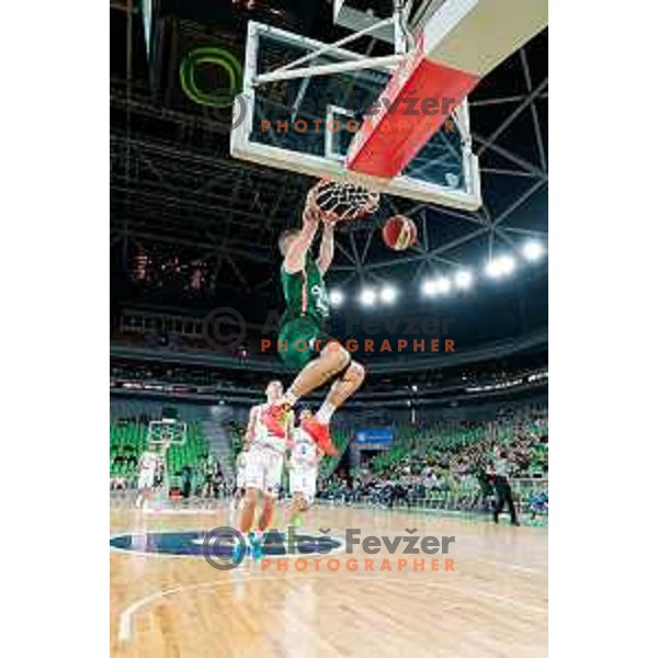 Rok Radović of KK Cedevita Olimpija during ABA League 2025/2026 basketball match between Cedevita Olimpija (SLO) and Zadar (CRO) in SRC Stozice, Ljubljana, Slovenia on October 19th, 2025.