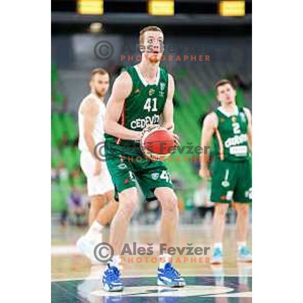 Žiga Daneu of KK Cedevita Olimpija during ABA League 2025/2026 basketball match between Cedevita Olimpija (SLO) and Zadar (CRO) in SRC Stozice, Ljubljana, Slovenia on October 19th, 2025.