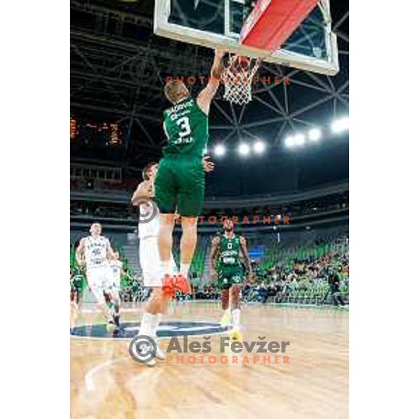 Rok Radović of KK Cedevita Olimpija during ABA League 2025/2026 basketball match between Cedevita Olimpija (SLO) and Zadar (CRO) in SRC Stozice, Ljubljana, Slovenia on October 19th, 2025.