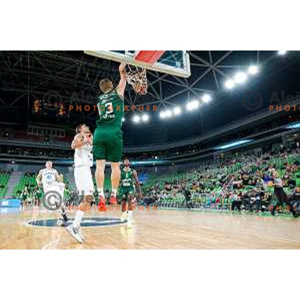 Rok Radović of KK Cedevita Olimpija during ABA League 2025/2026 basketball match between Cedevita Olimpija (SLO) and Zadar (CRO) in SRC Stozice, Ljubljana, Slovenia on October 19th, 2025.