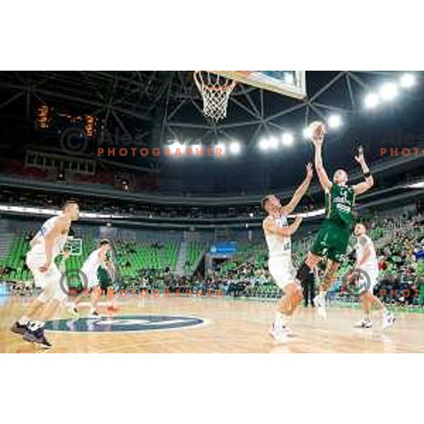 Tkomas Kennedy of KK Cedevita Olimpija during ABA League 2025/2026 basketball match between Cedevita Olimpija (SLO) and Zadar (CRO) in SRC Stozice, Ljubljana, Slovenia on October 19th, 2025.