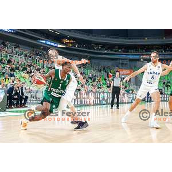 Umoja Gibson of KK Cedevita Olimpija during ABA League 2025/2026 basketball match between Cedevita Olimpija (SLO) and Zadar (CRO) in SRC Stozice, Ljubljana, Slovenia on October 19th, 2025.