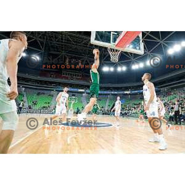 Cameron Houindo of KK Cedevita Olimpija during ABA League 2025/2026 basketball match between Cedevita Olimpija (SLO) and Zadar (CRO) in SRC Stozice, Ljubljana, Slovenia on October 19th, 2025.