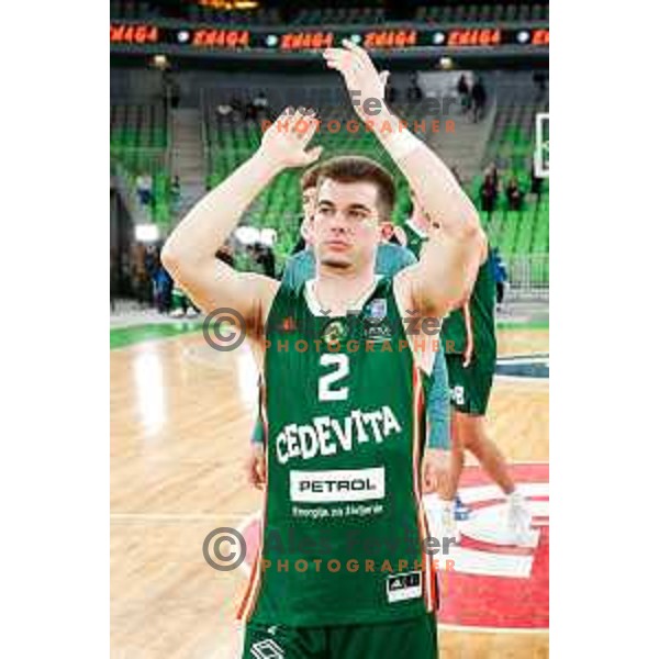Joseph Girard III of KK Cedevita Olimpija during ABA League 2025/2026 basketball match between Cedevita Olimpija (SLO) and Zadar (CRO) in SRC Stozice, Ljubljana, Slovenia on October 19th, 2025.