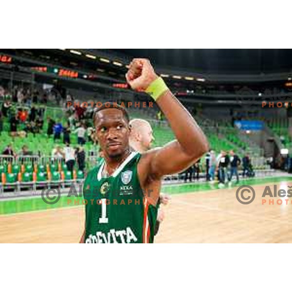 Umoja Gibson of KK Cedevita Olimpija during ABA League 2025/2026 basketball match between Cedevita Olimpija (SLO) and Zadar (CRO) in SRC Stozice, Ljubljana, Slovenia on October 19th, 2025.
