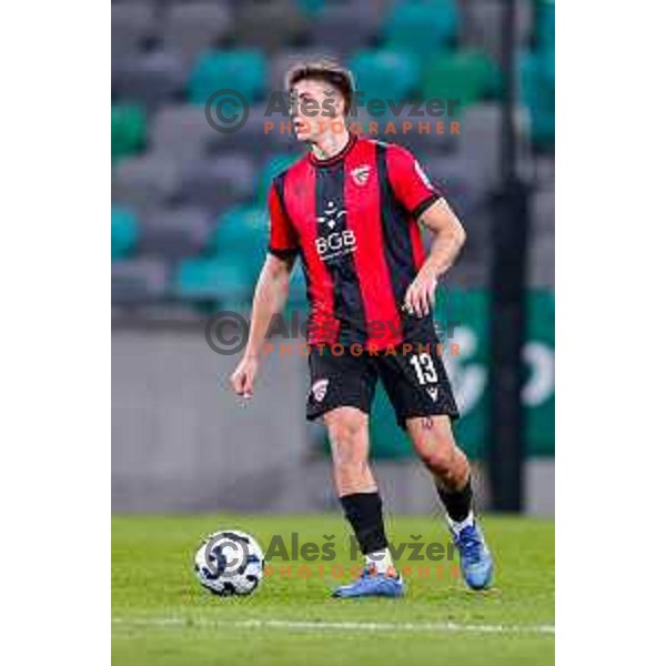 Gasper Petek in action during Prva liga Telemach 2025/2026 football match between Bravo Big Bang and Primorje in Ljubljana, Slovenia on October 19, 2025