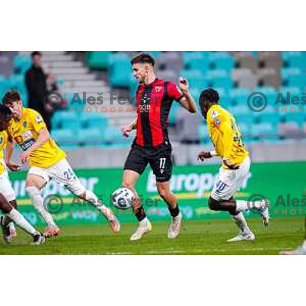 Zan Besir in action during Prva liga Telemach 2025/2026 football match between Bravo Big Bang and Primorje in Ljubljana, Slovenia on October 19, 2025