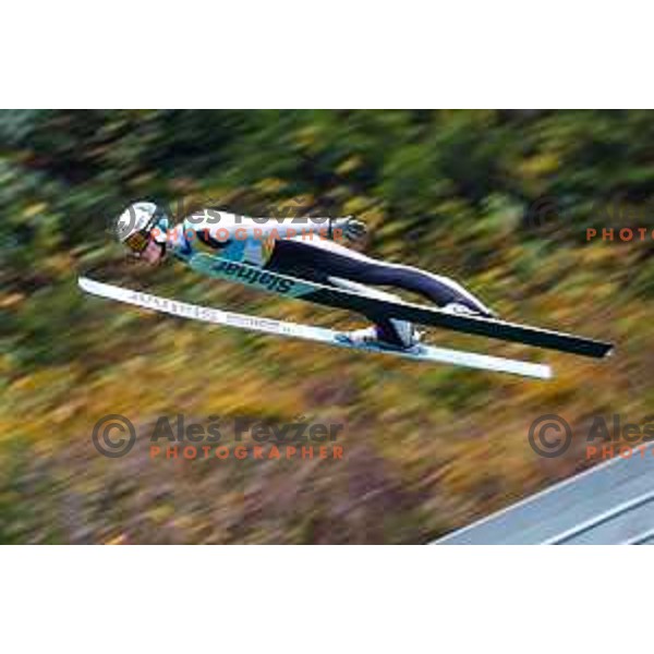 Domen Prevc competes at Slovenian Ski jumping National Championship summer edition in Kranj, Slovenia on October 21, 2025